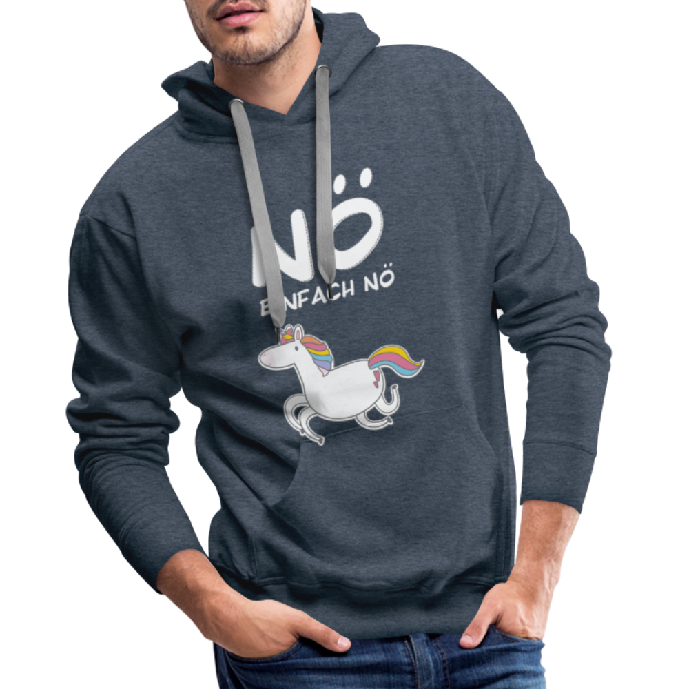 Nö Einhorn | Men’s Premium Hoodie - Jeansblau