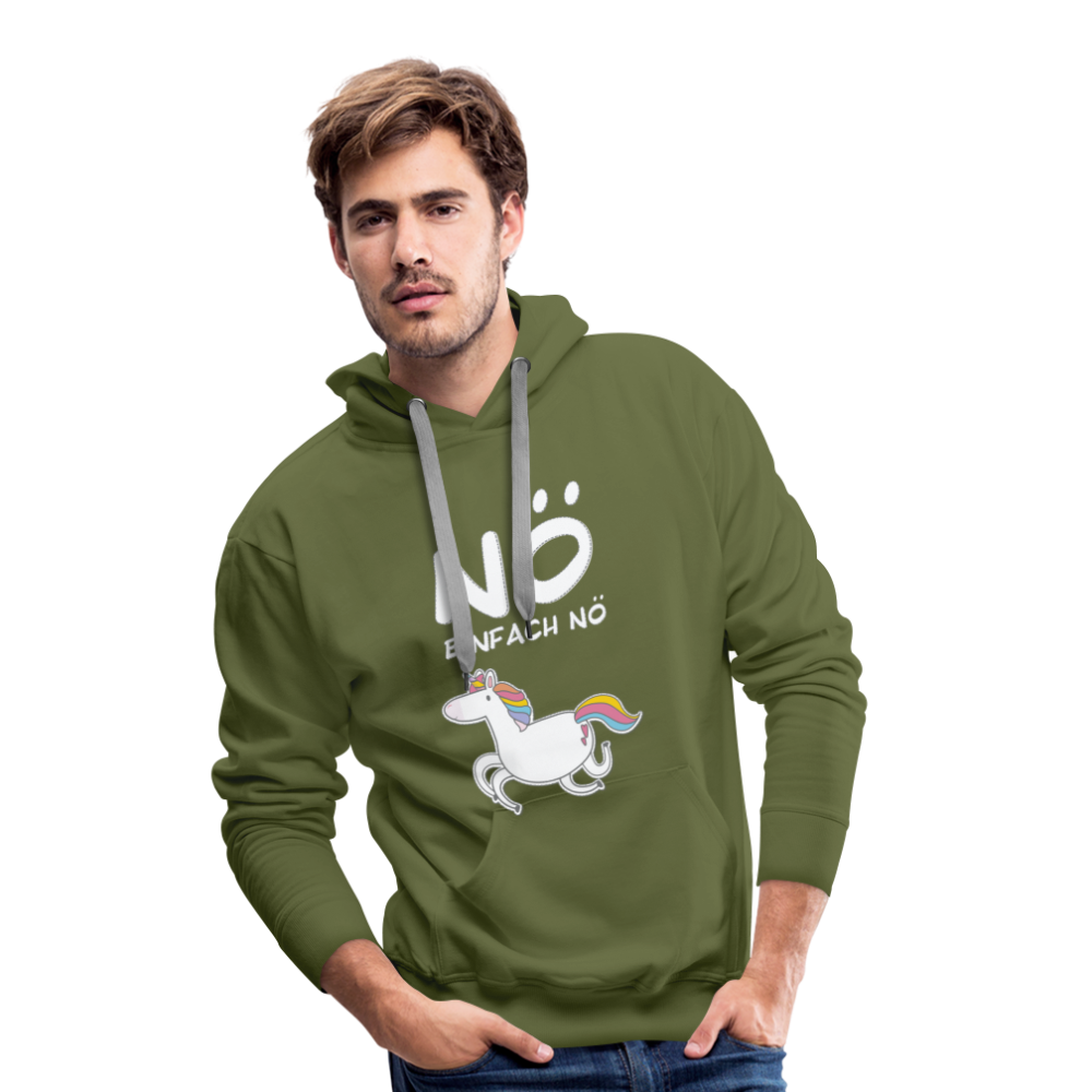 Nö Einhorn | Men’s Premium Hoodie - Olivgrün