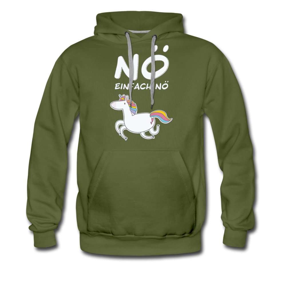 Nö Einhorn | Men’s Premium Hoodie - Olivgrün