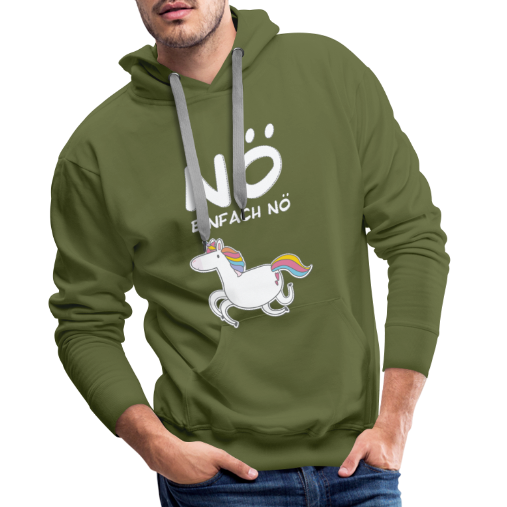 Nö Einhorn | Men’s Premium Hoodie - Olivgrün