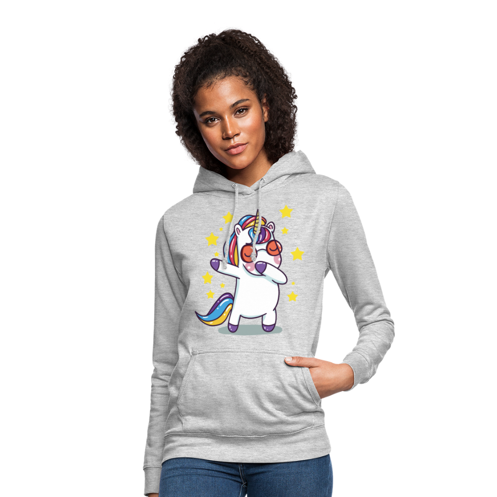 Dab Einhorn | Frauen Hoodie - Hellgrau meliert
