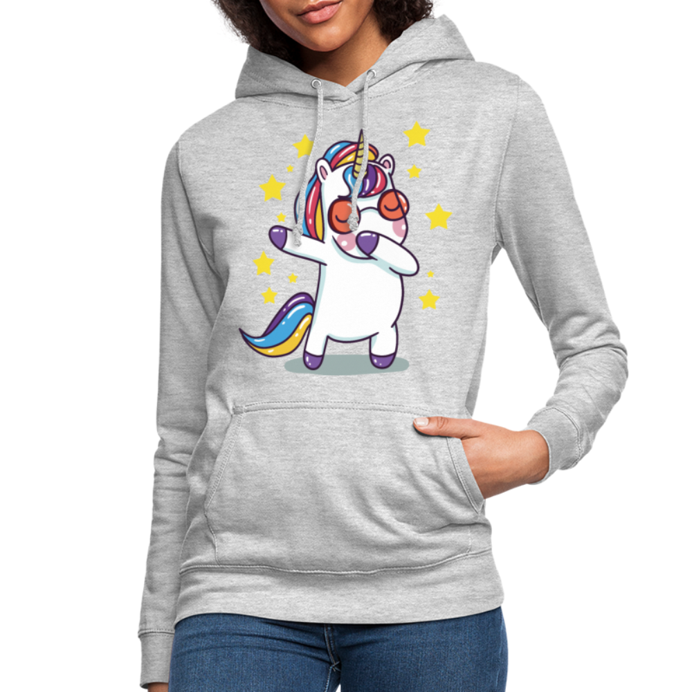 Dab Einhorn | Frauen Hoodie - Hellgrau meliert