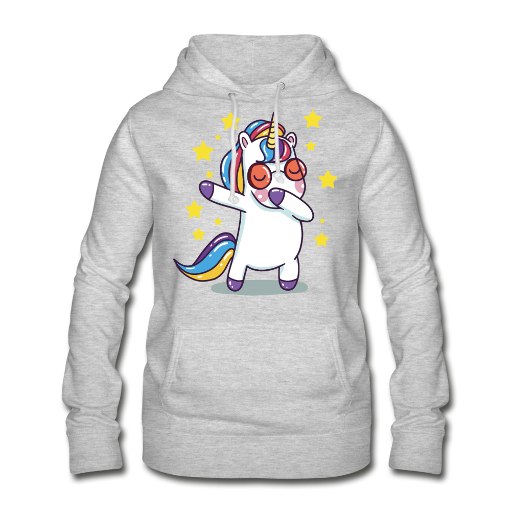 Dab Einhorn | Frauen Hoodie - Hellgrau meliert
