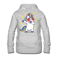 Dab Einhorn | Frauen Hoodie - Hellgrau meliert