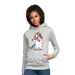 Dab Einhorn | Frauen Hoodie - Hellgrau meliert