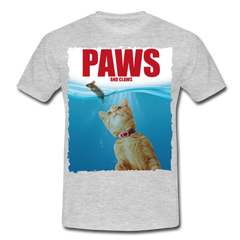 Paws Katze & Maus | Männer T-Shirt - Grau meliert