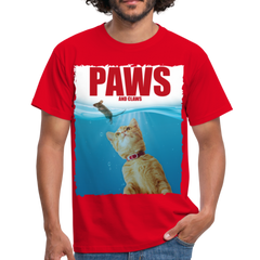 Paws Katze & Maus | Männer T-Shirt - Rot