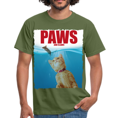 Paws Katze & Maus | Männer T-Shirt - Militärgrün