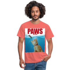 Paws Katze & Maus | Männer T-Shirt - Koralle