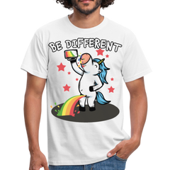 Be Different Pinkelndes Einhorn | Männer T-Shirt - Weiß