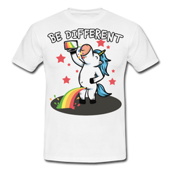 Be Different Pinkelndes Einhorn | Männer T-Shirt - Weiß