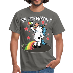 Be Different Pinkelndes Einhorn | Männer T-Shirt - Graphit
