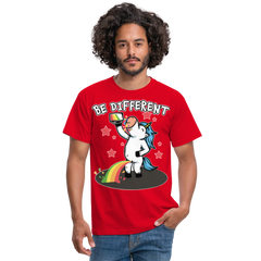 Be Different Pinkelndes Einhorn | Männer T-Shirt - Rot