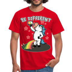 Be Different Pinkelndes Einhorn | Männer T-Shirt - Rot