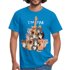 I'm Fine Katzenspruch | Männer T-Shirt - Royalblau