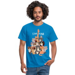 I'm Fine Katzenspruch | Männer T-Shirt - Royalblau