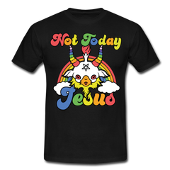 Not Today Jesus | Männer T-Shirt - Schwarz