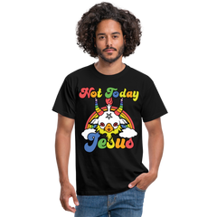 Not Today Jesus | Männer T-Shirt - Schwarz