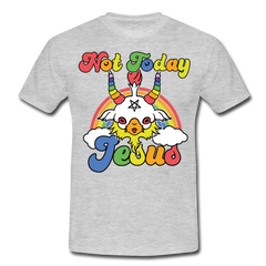Not Today Jesus | Männer T-Shirt - Grau meliert