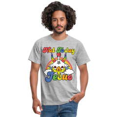 Not Today Jesus | Männer T-Shirt - Grau meliert