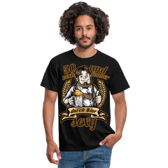 Lustiger Spruch 50er Geburtstag Bier | Männer T-Shirt - Schwarz