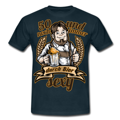 Lustiger Spruch 50er Geburtstag Bier | Männer T-Shirt - Navy