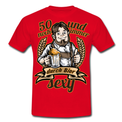 Lustiger Spruch 50er Geburtstag Bier | Männer T-Shirt - Rot