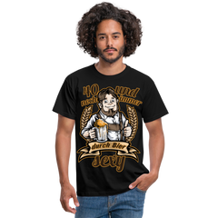 Lustiger Spruch 40. Geburtstag Bier | Männer T-Shirt - Schwarz