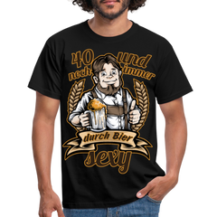 Lustiger Spruch 40. Geburtstag Bier | Männer T-Shirt - Schwarz