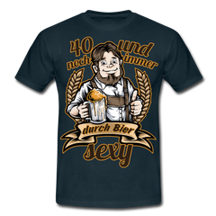 Lustiger Spruch 40. Geburtstag Bier | Männer T-Shirt - Navy