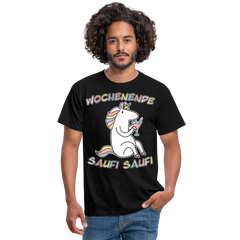 Wochenende Einhorn Endlich Freitag | Männer T-Shirt - Schwarz