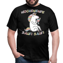 Wochenende Einhorn Endlich Freitag | Männer T-Shirt - Schwarz