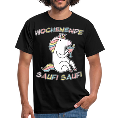 Wochenende Einhorn Endlich Freitag | Männer T-Shirt - Schwarz