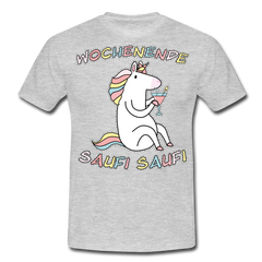 Wochenende Einhorn Endlich Freitag | Männer T-Shirt - Grau meliert