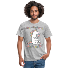 Wochenende Einhorn Endlich Freitag | Männer T-Shirt - Grau meliert