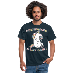 Wochenende Einhorn Endlich Freitag | Männer T-Shirt - Navy