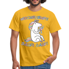 Wochenende Einhorn Endlich Freitag | Männer T-Shirt - Gelb