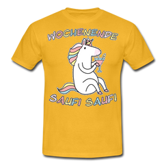 Wochenende Einhorn Endlich Freitag | Männer T-Shirt - Gelb