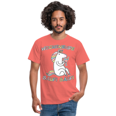 Wochenende Einhorn Endlich Freitag | Männer T-Shirt - Koralle