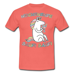Wochenende Einhorn Endlich Freitag | Männer T-Shirt - Koralle