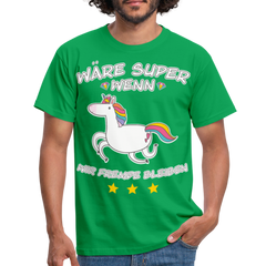 Fremde bleiben Einhorn | Männer T-Shirt - Kelly Green