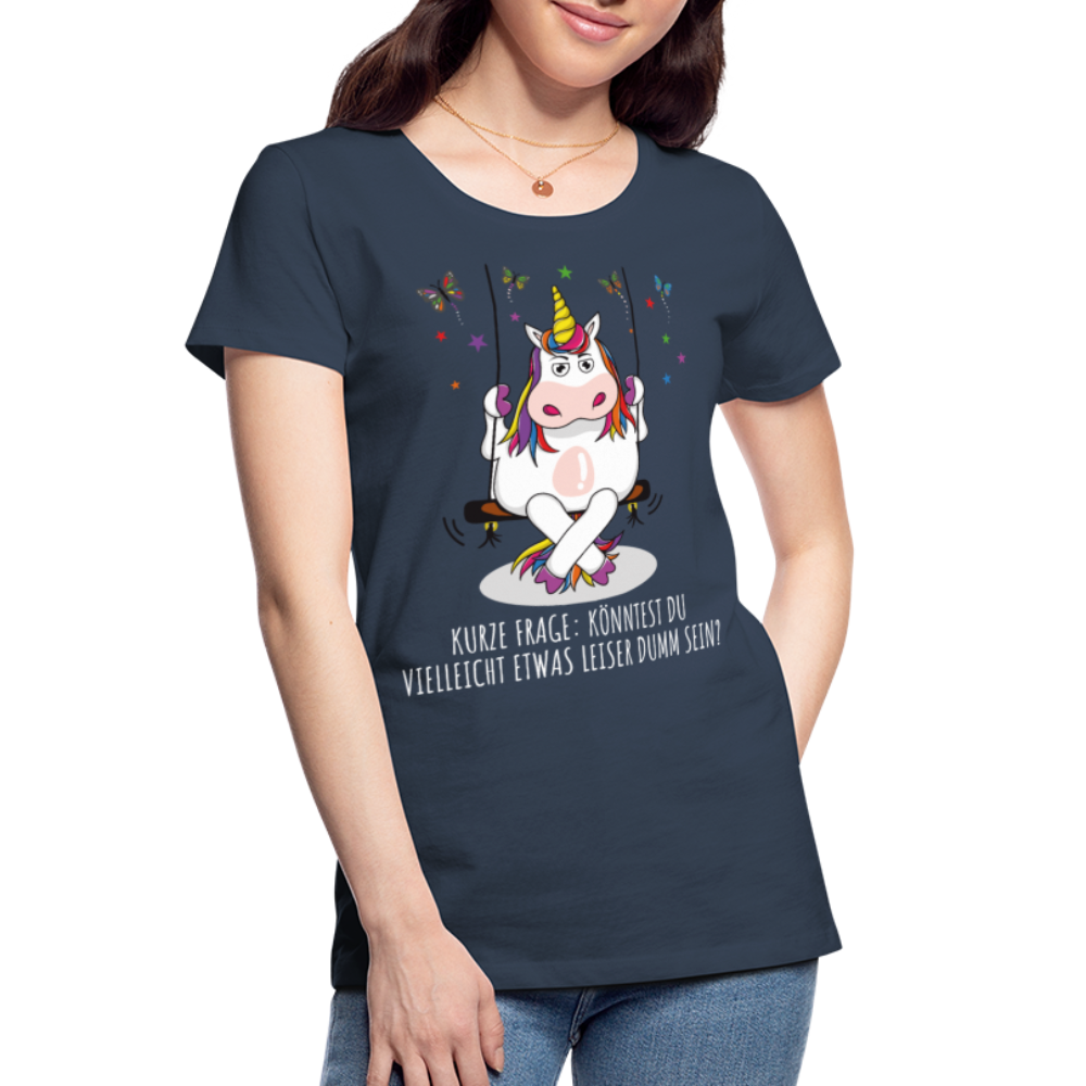 Freches Einhorn | Frauen Premium Bio T-Shirt - Navy