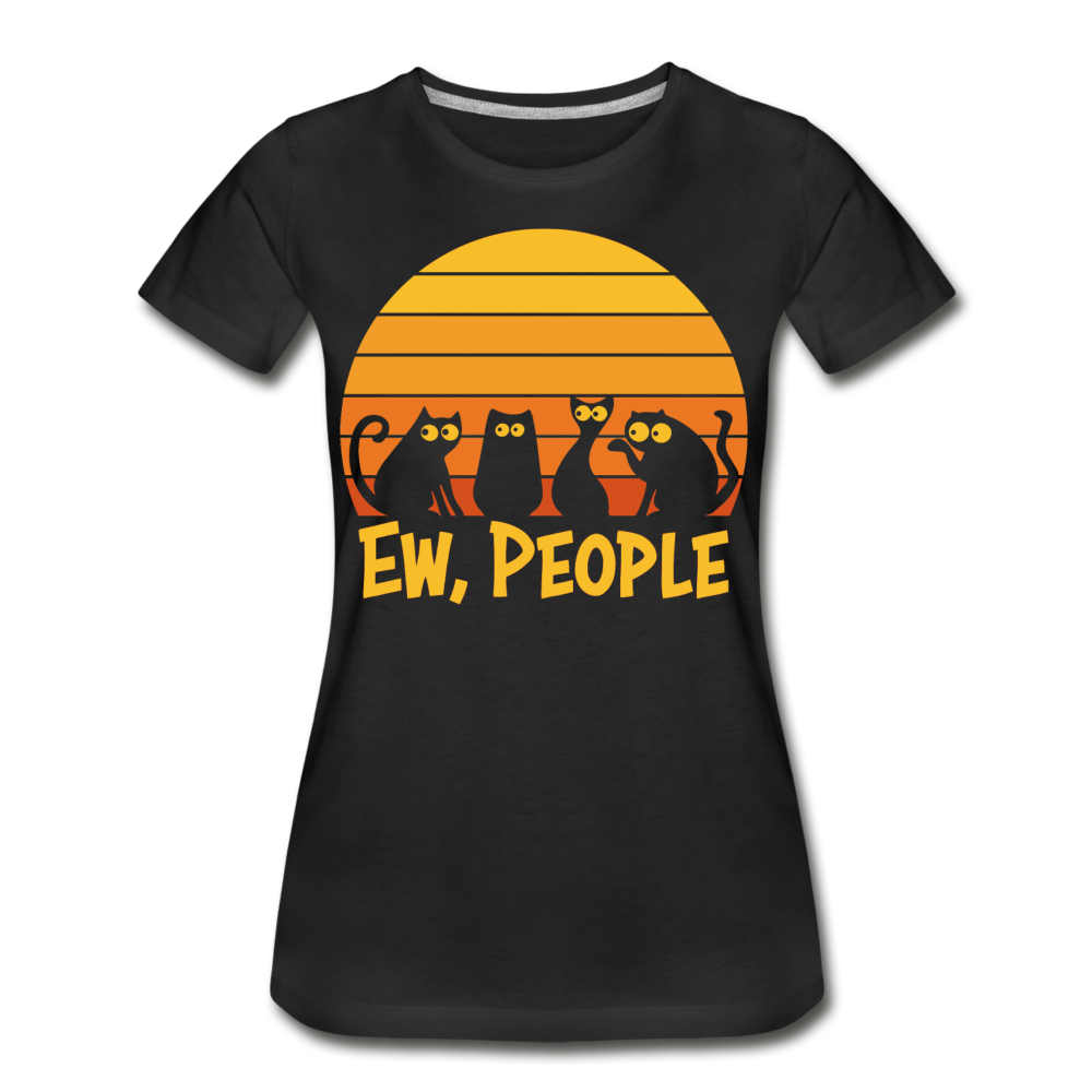 Ew People Katzen | Frauen Premium Bio T-Shirt - Schwarz