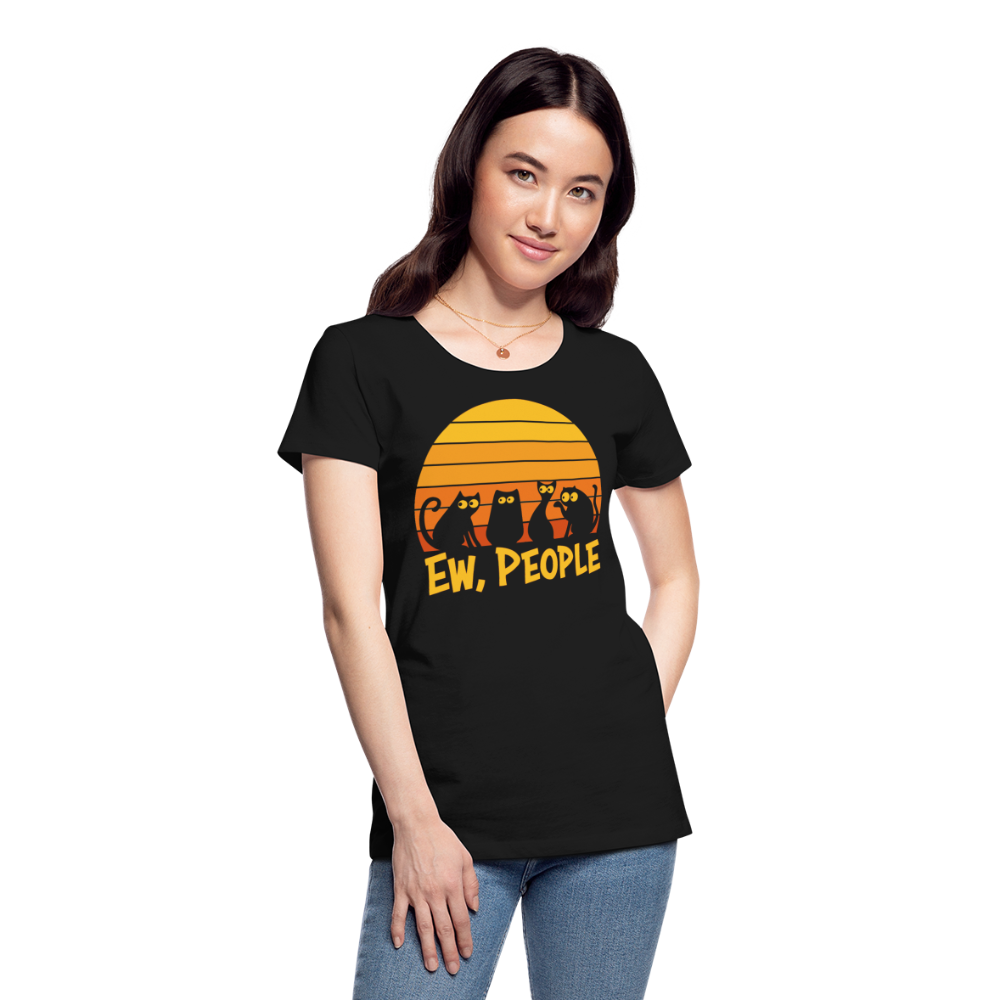 Ew People Katzen | Frauen Premium Bio T-Shirt - Schwarz