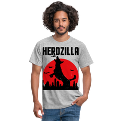 Herdzilla Lustiger Deutscher Schäferhund | Männer T-Shirt - Grau meliert