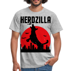 Herdzilla Lustiger Deutscher Schäferhund | Männer T-Shirt - Grau meliert