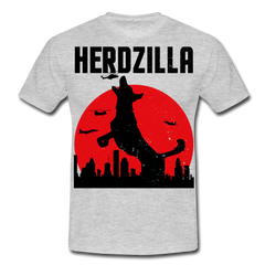 Herdzilla Lustiger Deutscher Schäferhund | Männer T-Shirt - Grau meliert