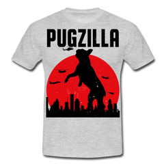 Pugzilla Lustiger Mops Spruch | Männer T-Shirt - Grau meliert