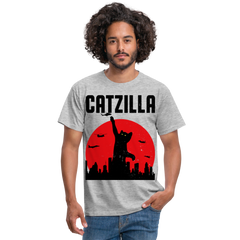 Lustiger Catzilla Katzenspruch | Männer T-Shirt - Grau meliert
