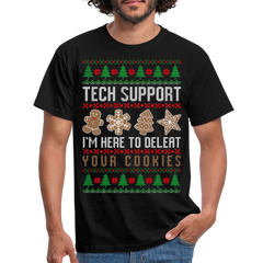 Tech Support Ugly Christmas | Männer T-Shirt - Schwarz